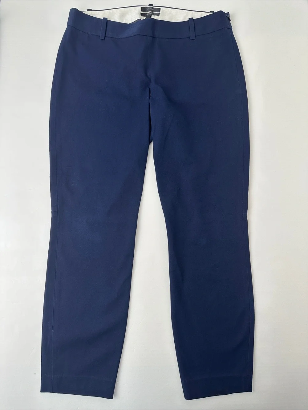 J.Crew Pant Womens Size 6 Navy Blue Stretch Side Zip Ankle Skinny Trousers